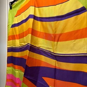 Bellotti neon colored scarf - likely silk